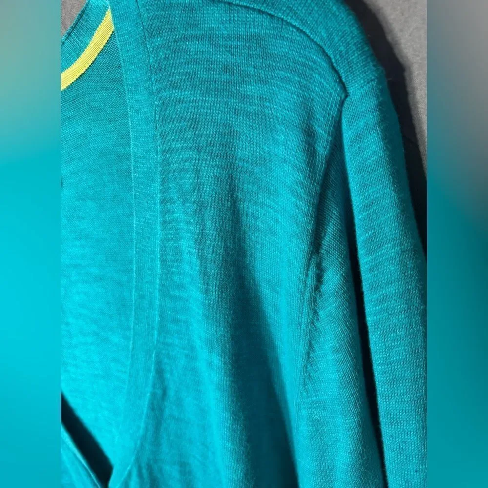 Catherines Turquoise Button-Front V-Neck Sweater Cardigan EPC